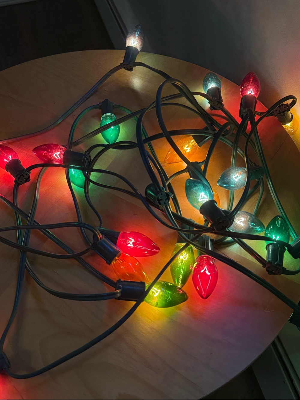 22ft Vintage Plug In Multicoloured String of Christmas Lights Holiday Decoration